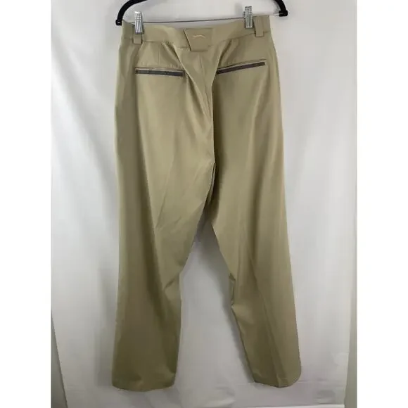 Slazenger Golf Pants Size W34 L30 Flat Front Chino Khaki Beige Zipper Front - Picture 7 of 8